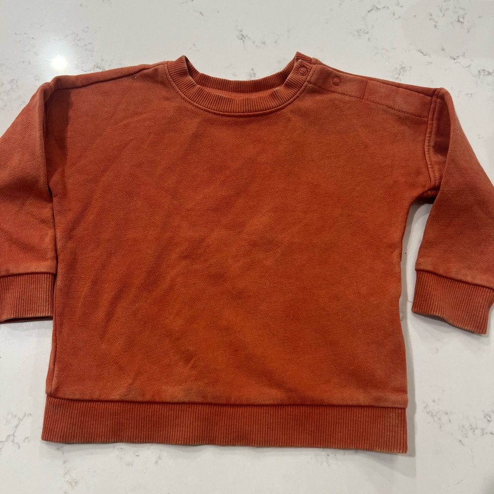 Cat & Jack Orange Sweatshirt with Crew Neck and Long Sleeves